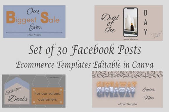 Download Facebook Post Templates Ecommerce 30 - Premium Bundle