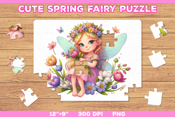 Download Cute Fairy Puzzle Template - Puzzle template Collection