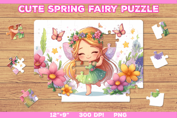 Download Cute Fairy Puzzle Template - Puzzle template Collection