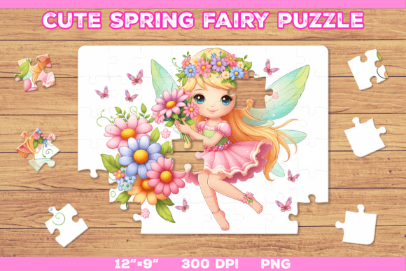 Download Cute Fairy Puzzle Template - Puzzle template Collection