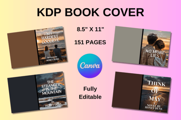 Download KDP BOOK COVER, Fully Editable in Canva - Fully editable Collection