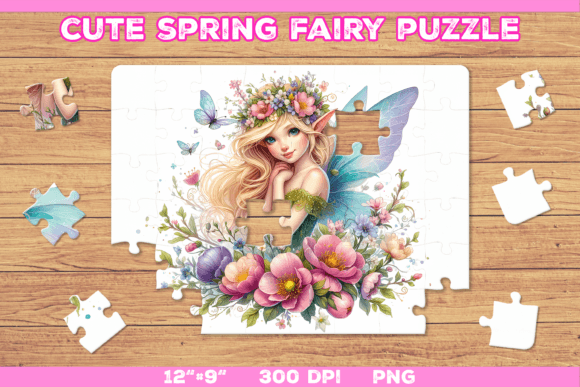 Download Cute Fairy Puzzle Template - Puzzle template Collection